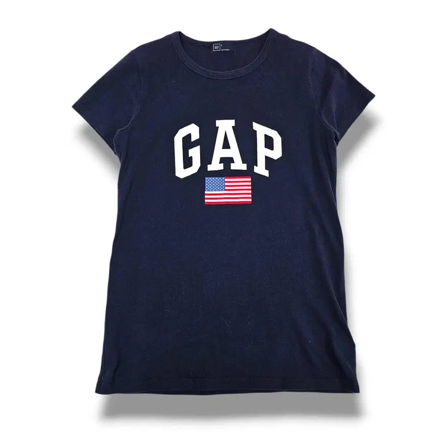 [BUNJANG] GAP Navy Big Logo Graphic T-Shirt / S GAP 갭 네이비 빅로고 성조기 라운드넥 티셔츠