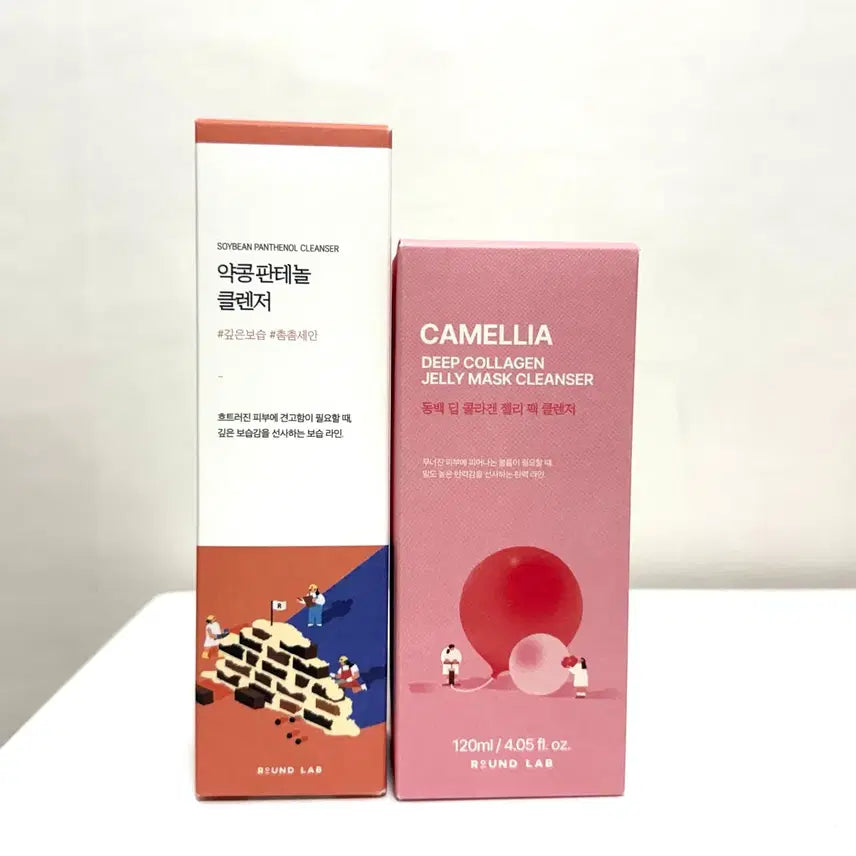 [BUNJANG] Round Lab Bundle Set: Soybean Panthenol Cleanser & Camellia Deep Collagen Jelly Pack Cleanser / 일괄) 라운드랩 약콩 판테놀 클렌저 동백 딥 콜라겐 젤리 팩 클렌저