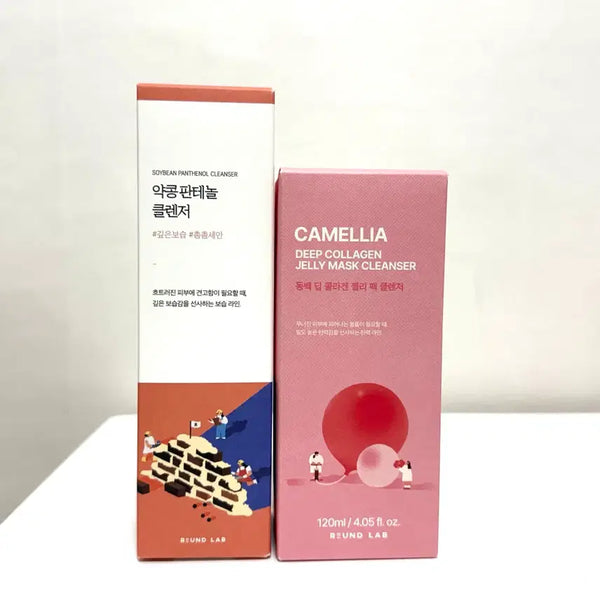 [BUNJANG] Round Lab Bundle Set: Soybean Panthenol Cleanser & Camellia Deep Collagen Jelly Pack Cleanser / 일괄) 라운드랩 약콩 판테놀 클렌저 동백 딥 콜라겐 젤리 팩 클렌저