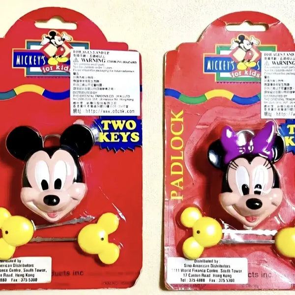 [BUNJANG] Disney Lock and Key Set (Minnie Mouse, Mickey Mouse) / 디즈니 자물쇠2종세트, 미니마우스 열쇠, 미키마우스 자물쇠