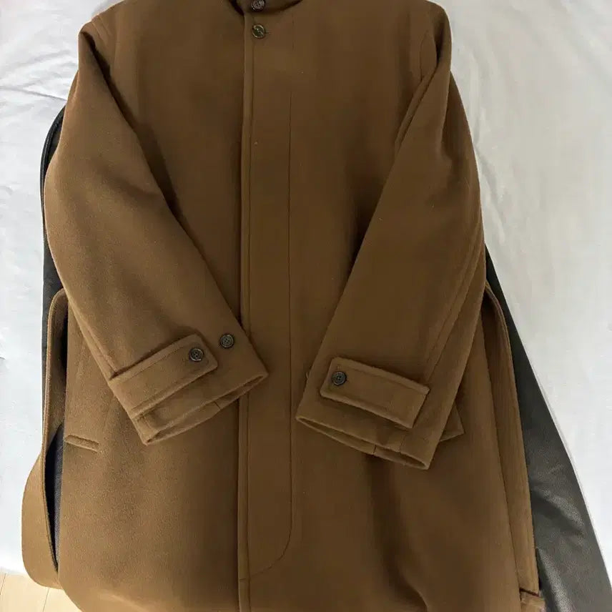 [BUNJANG] Brown Yak Stand Collar Coat Size 3 / 브라운야드 스탠드카라 코트 3사이즈