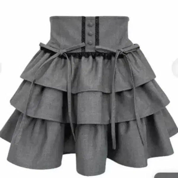 [BUNJANG] Honey Mew Tiered Skirt Grey / 허니뮤 티어드 스커트 그레이 스나계 피움 grl