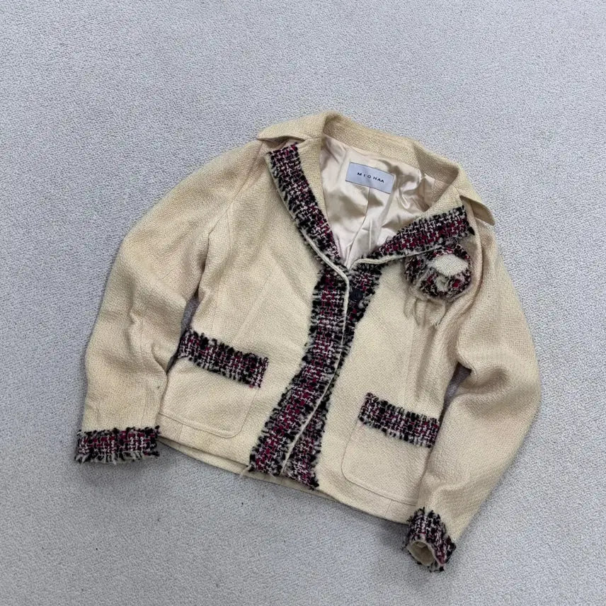 [BUNJANG] Misha Ivory Tweed Jacket / 85-94-160 미샤 아이보리 트위드 자켓 0706E2