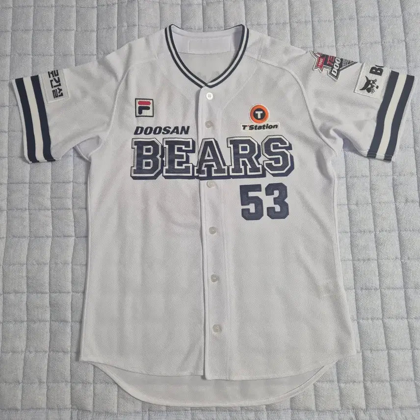 [BUNJANG] Doosan Bears 40th Anniversary Fila Retro Authentic Uniform Yang Seok Hwan #53 / 두산베어스 40주년 휠라 레트로 (100) 양석환 #53 어센틱 유니폼