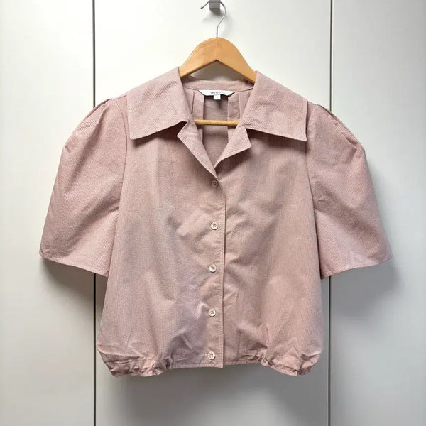 [BUNJANG] ON&ON Open Collar String Blouse / 온앤온 오픈카라 스트링 블라우스