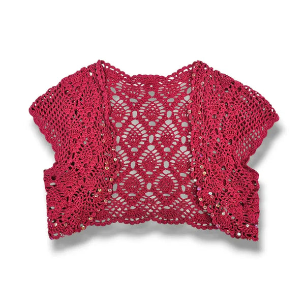 [BUNJANG] Vintage Sequin Crochet Bolero Top / F Crochet Top 빈티지 스팽글 크로셰 볼레로