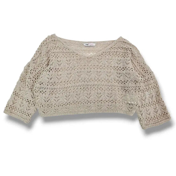 [BUNJANG] F Knit Top Cropped Net Knit / F Knit Top 크롭 그물 스카시니트