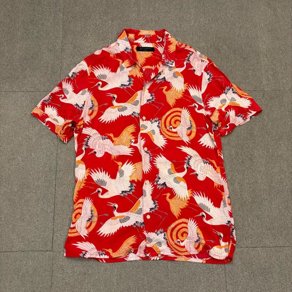 [BUNJANG] All Saints Hawaiian Open Shirt M Red / All Saints 올세인트 하와이안 오픈셔츠 m