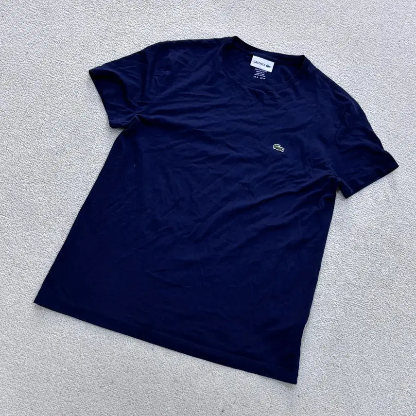 [BUNJANG] Lacoste Men's Classic Navy Short Sleeve T-shirt / US(M) 라코스테 남성 네이비 클래식 반팔 티셔츠 0618E2