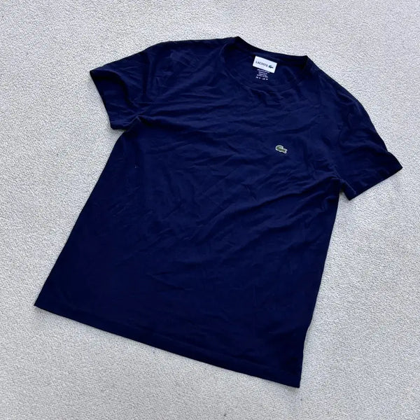 [BUNJANG] Lacoste Men's Classic Navy Short Sleeve T-shirt / US(M) 라코스테 남성 네이비 클래식 반팔 티셔츠 0618E2