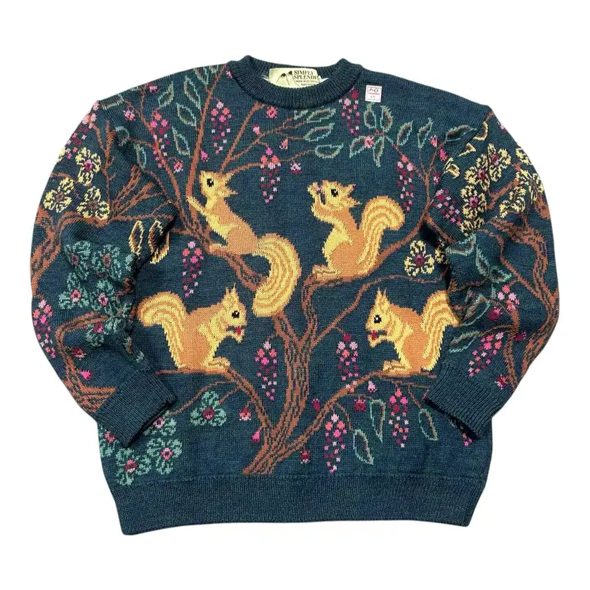 [BUNJANG] Simply Splendid Squirrel Jacquard Wool Knit / (바배) 심플리 스플렌디드 다람쥐 자카드 울 니트