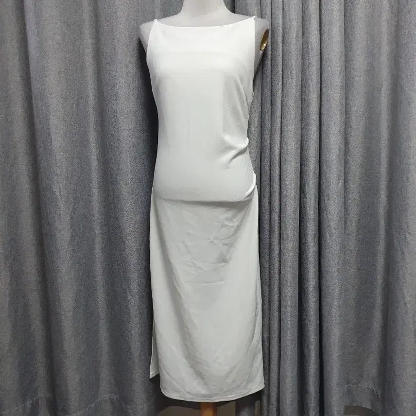 [BUNJANG] Halterneck Drape White Dress / M홀터 드레이핑 화이트원피스