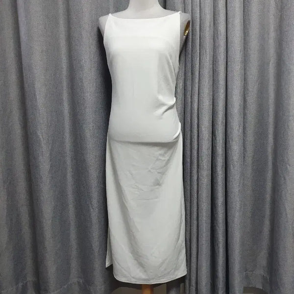 [BUNJANG] Halterneck Drape White Dress / M홀터 드레이핑 화이트원피스