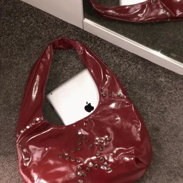 [BUNJANG] Leather Star Studded Shoulder Bag / 레더 별 스터드 숄더백