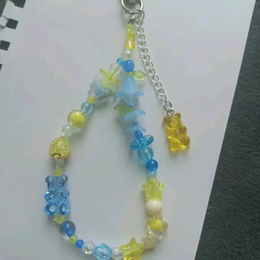 [BUNJANG] Yellow Star Beads Keychain / 밝은 밤 속의 노란 별들 컨셉 키링