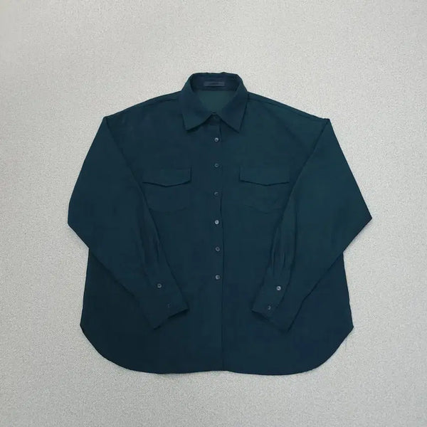 [BUNJANG] LOOKNONE Women's Corduroy Oversized Long Sleeve Shirt / (F)LOOKNONE 여성 오버핏 코듀로이 셔츠 긴팔 남방