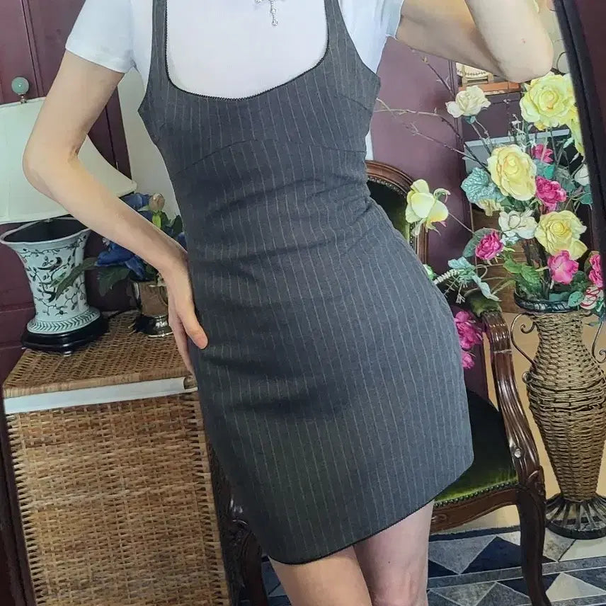 [BUNJANG] Zara Pinstripe Dress / 자라 핀스트라이프 원피스