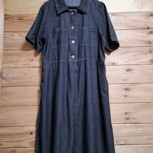 [BUNJANG] Briel Black Denim Long Dress / 브리엘 흑청 롱원피스