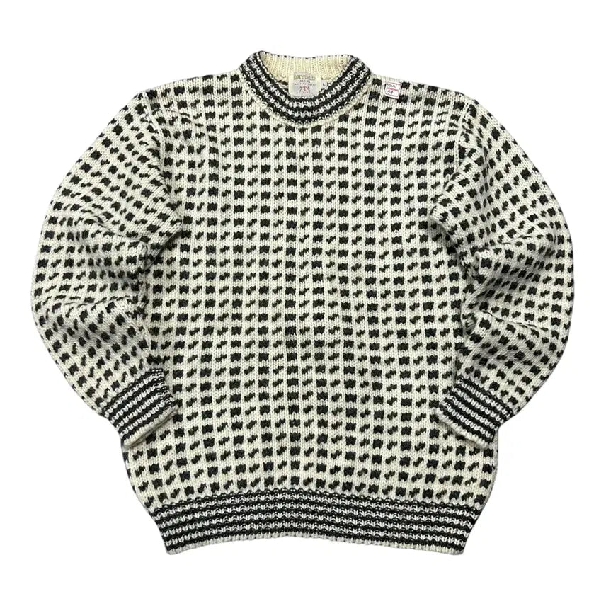 [BUNJANG] Devold 1853 Norwegian Black Ivory Nordic Wool Knit / (바배) 데볼드 1853 노르웨이산 블랙 아이보리 노르딕 울 니트