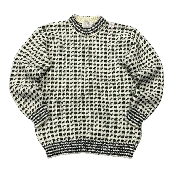 [BUNJANG] Devold 1853 Norwegian Black Ivory Nordic Wool Knit / (바배) 데볼드 1853 노르웨이산 블랙 아이보리 노르딕 울 니트
