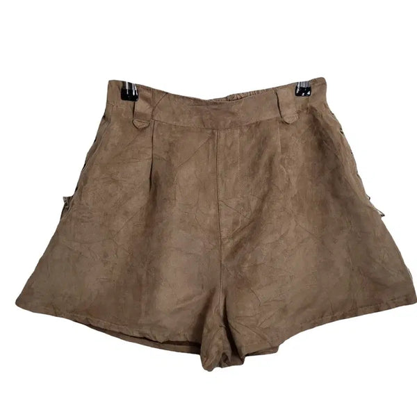 [BUNJANG] DOUBLEFOCUS Beige Ethnic Suede Shorts [S] / DOUBLEFOCUS 베이지 에스닉 스웨이드 반바지 [S] 보헤미안룩