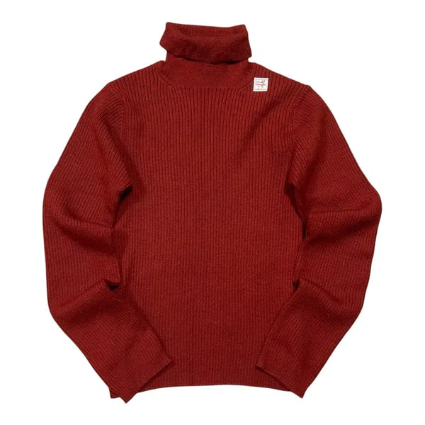 [BUNJANG] Comme des Garçons 90s Burgundy 100% Wool Ribbed Turtleneck Knit / (바배) 꼼데가르송 90s 버건디 울 100% 터틀넥 립 니트