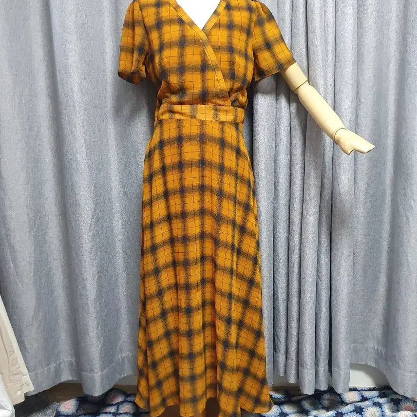[BUNJANG] M Check Maxi Dress / M체크 맥시 원피스
