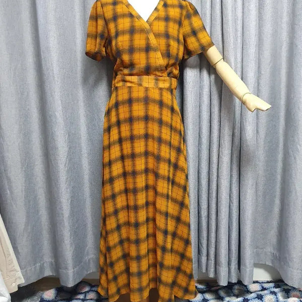 [BUNJANG] M Check Maxi Dress / M체크 맥시 원피스