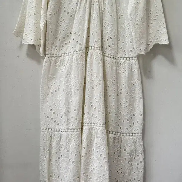 [BUNJANG] White Lace Long Dress / 화이트 레이스 롱 원피스