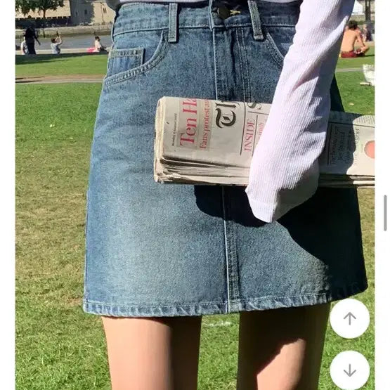 [BUNJANG] Pastel Time Clueless A-Line Denim Skirt (S) / 파스텔타임 클루리스 A라인 데님 스커트 기본색상(s)