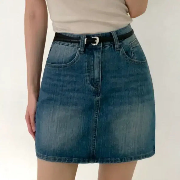 [BUNJANG] Light Blue Denim Skirt / 에이블리 청치마 중청 새상품