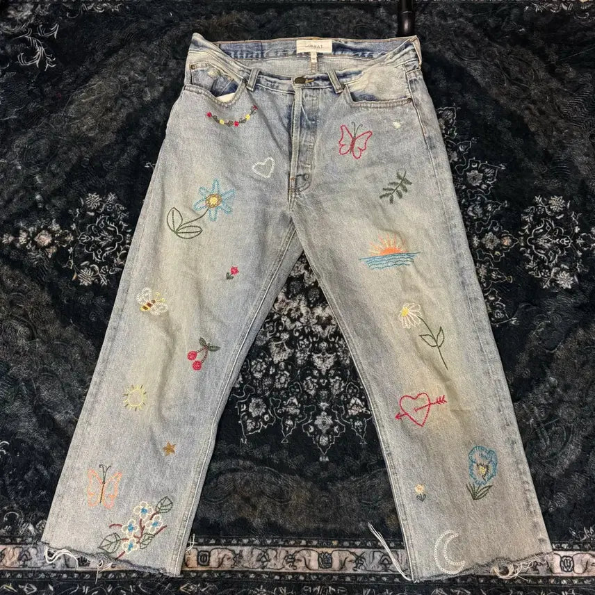 [BUNJANG] The Craft Vintage Embroidered Pants / 더 크래프트 빈티지 자수 팬츠