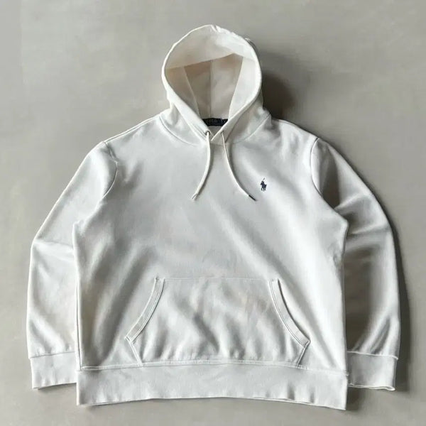[BUNJANG] Polo Hoodie White / 폴로 후드티