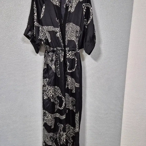 [BUNJANG] Viscose Leopard Print String Jumpsuit (Free Size) / 비스코사 레오파드 나염 스트링 점퍼슈트 프리