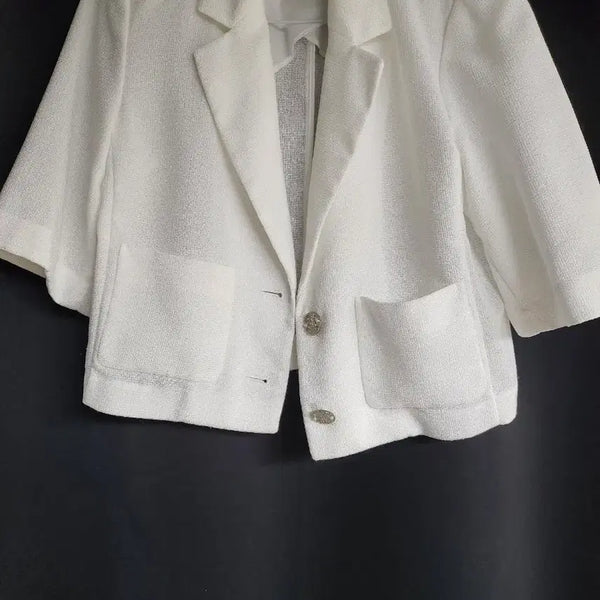 [BUNJANG] Etremongle White Short Sleeve Jacket / (새상품/무료배송) 에트레몽클 화이트 반팔 자켓