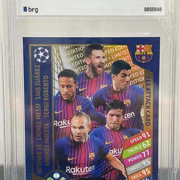[BUNJANG] FC Barcelona Gold Limited Edition Error Slab Card (Messi, Neymar, Suarez, Iniesta) / (희귀 오류 슬랩)메시 네이마르 수아레스 바르셀로나 Gold Limited Edition BRG 8.5