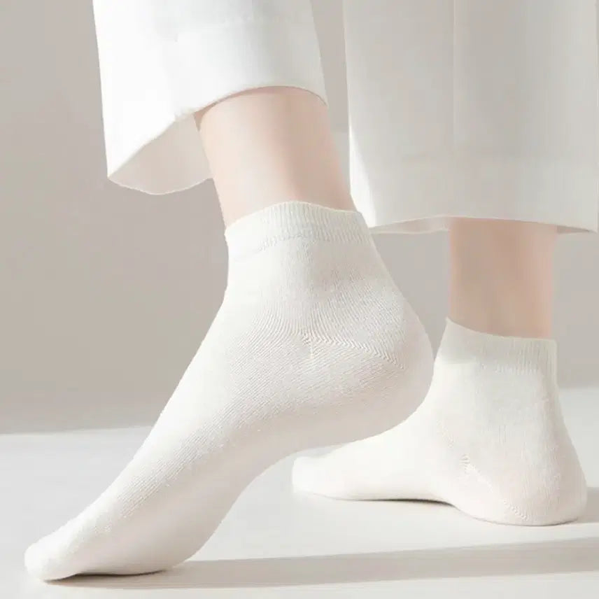 [BUNJANG] 10-Pair High-Cotton Blend Sneaker Socks / 스니커즈 순면고함량 양말10켤레