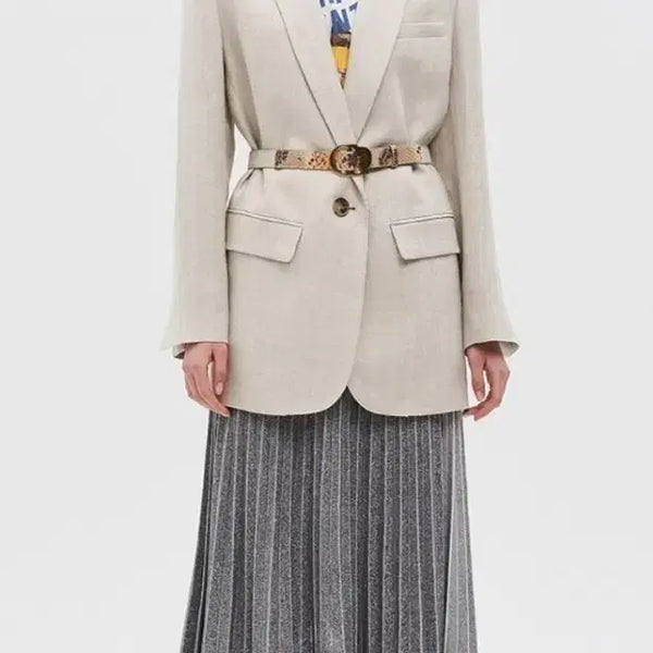 [BUNJANG] TIME Beige Linen Jacket / 거의새거) 타임 (TIME) 베이지색 린넨 재킷