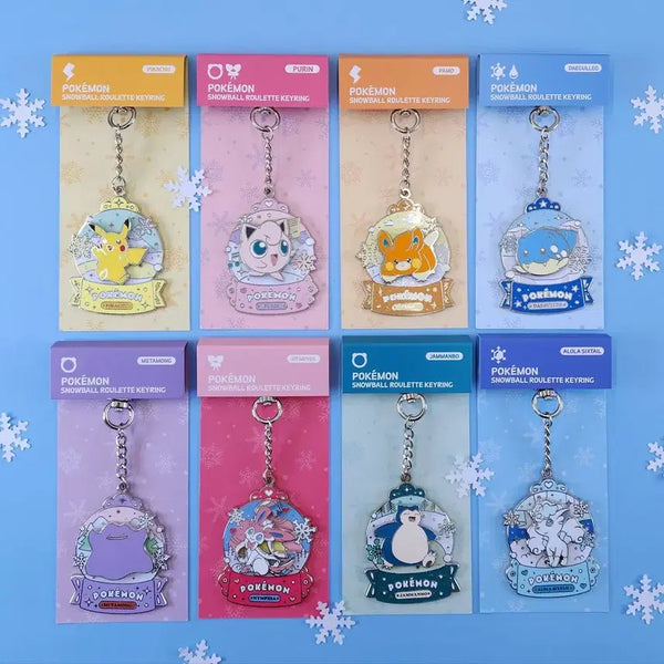 [BUNJANG] Pokemon Store Snow Globe Roulette Keyring Set (Jigglypuff, Greavard, Pawmot) / 포켓몬스토어 스노우볼 룰렛 키링 3종 (푸린 빠모 데굴레오)