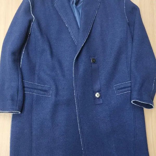 [BUNJANG] Stella & YK Navy Blue Long Coat / 여성 블루 롱코트