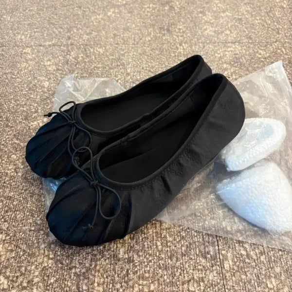 [BUNJANG] Black Ribbon Ballet Flats - Size 240 / 블랙 리본 플랫슈즈 240