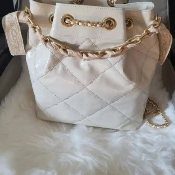 [BUNJANG] Lanvin Quilting Bucket Bag Ivory / 랑방 LANVIN  퀼팅 버킷백 아이보리