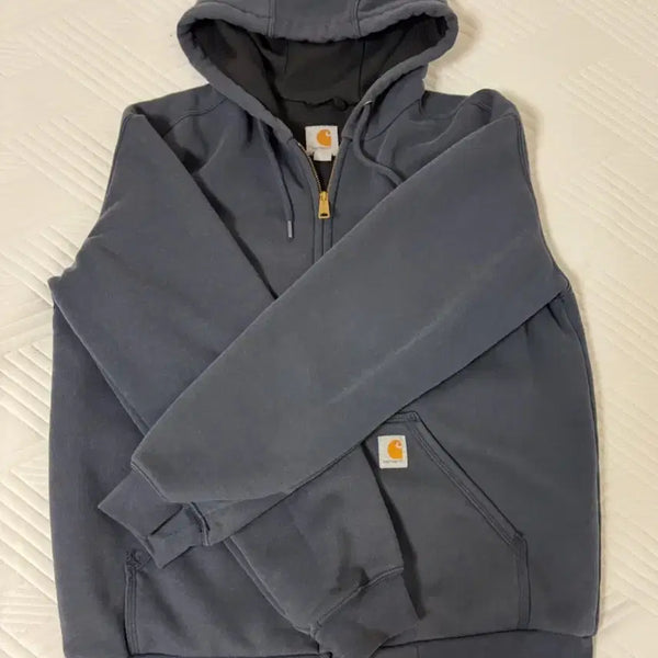 [BUNJANG] Carhartt Logo Thermal Hoodie Zip-up Navy S / 칼하트 로고 써멀 후드집업 네이비 s