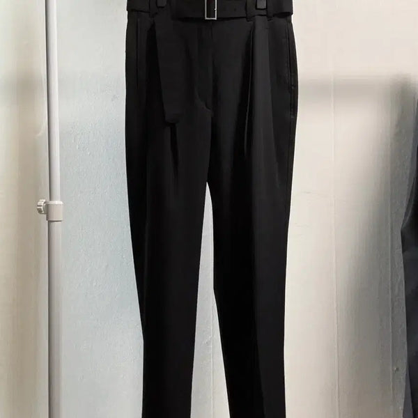 [BUNJANG] INSILENCE Belted Two-Pleats Wool Pants (Black) / 인사일런스 벨티드 투플리츠 울 팬츠 (블랙)