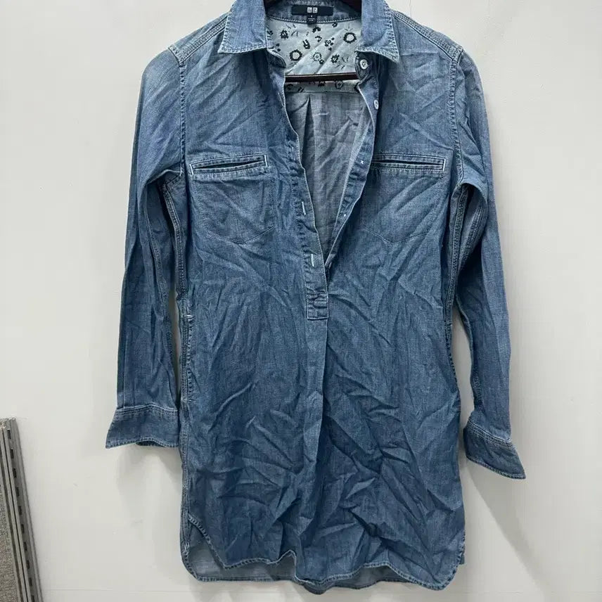 [BUNJANG] Uniqlo Denim Shirt Dress Size 90 / [만원빈티지 최저가]유니클로 데님 셔츠 원피스 90