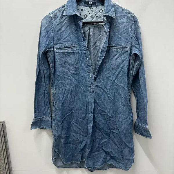 [BUNJANG] Uniqlo Denim Shirt Dress Size 90 / [만원빈티지 최저가]유니클로 데님 셔츠 원피스 90