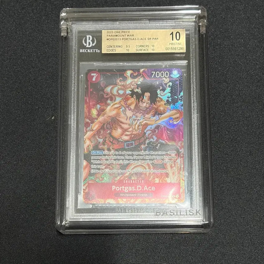 [BUNJANG] One Piece Portgas D. Ace SR Parallel Card BGS 10 Pristine / 원피스 포트거스.D.에이스 카드 2023년