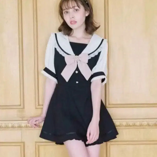 [BUNJANG] Secret Honey Sailor Short Sleeve Setup / 리즈리사 세일러 반팔 셋업 ㅅㅊㅇ 시허니 시크릿허니 디마럽 통굽