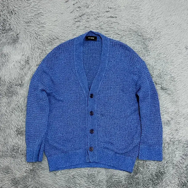 [BUNJANG] Time Homme 24SS Blue Knit Cardigan / (정품) 타임옴므 24년식 블루 니트 가디건 95