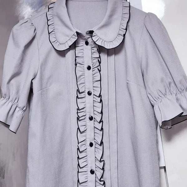 [BUNJANG] Dimarub (Dear My Love) Shoulder Corset Blouse / 개급전) 디마럽 디어마이러브 양지뢰 지뢰계 블라우스 반팔 서브컬쳐 섭컬